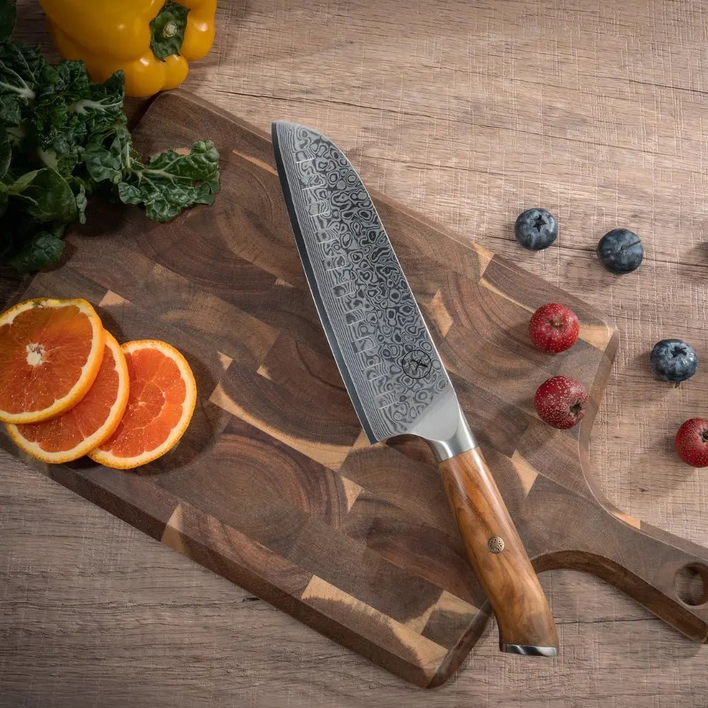 Damast Santoku Olive