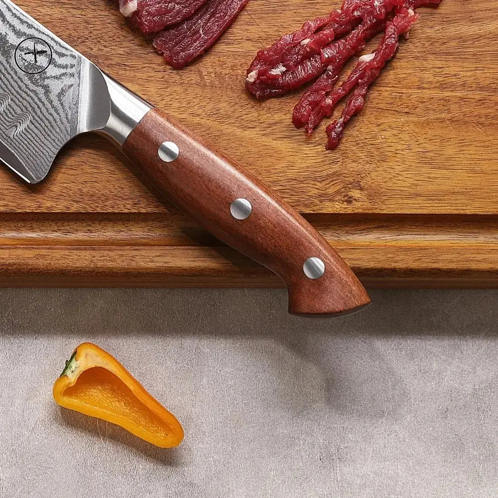 Premium Damast Santoku Red Wood Damastshop.de - Damastshop