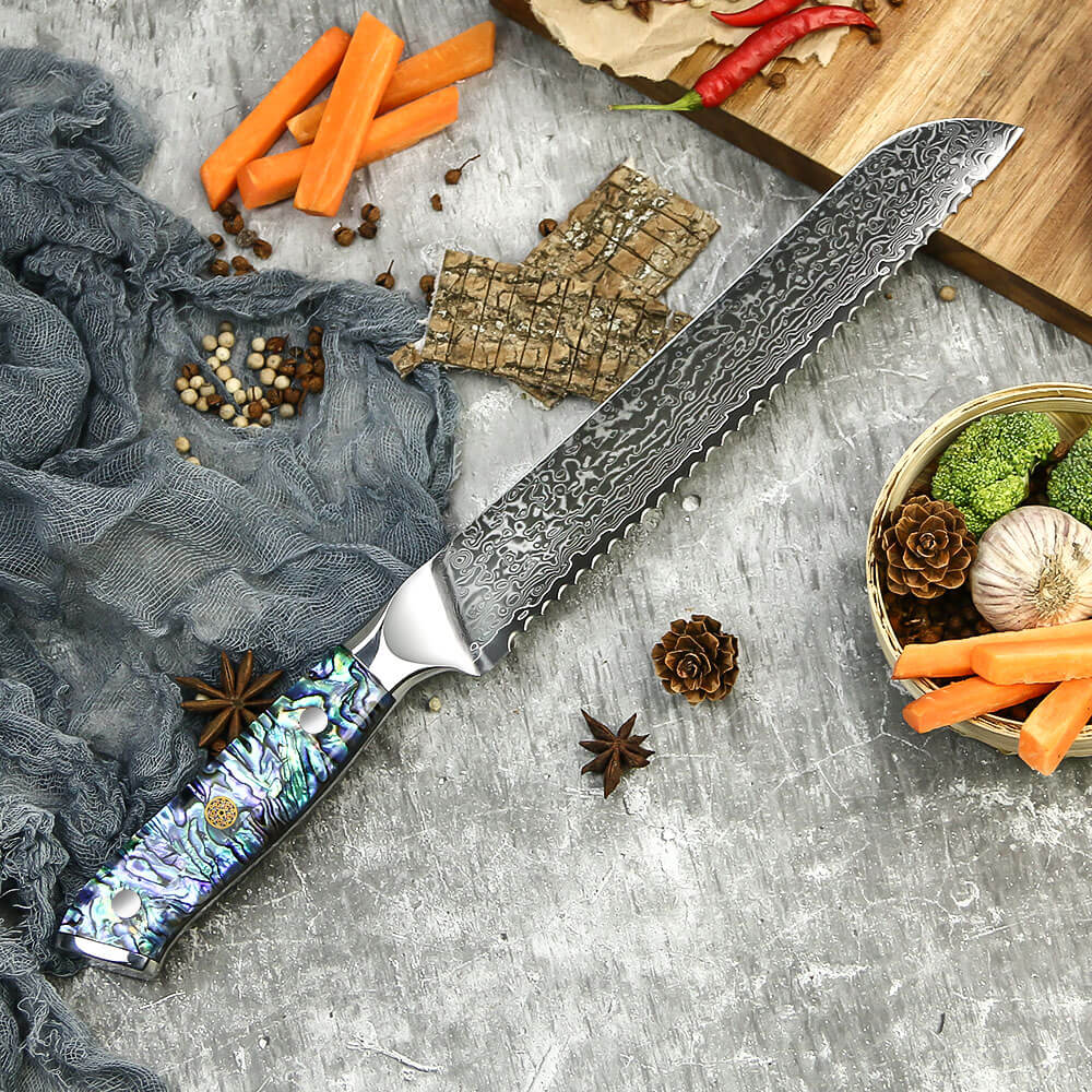Damast Brotmesser Abalone Damastshop.de - Damastshop
