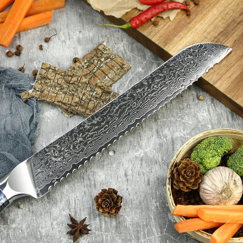 Damast Brotmesser Abalone Damastshop.de - Damastshop