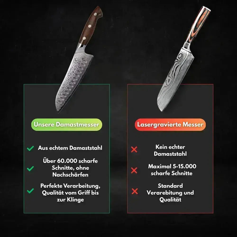 Premium Damast Chefmesser Walnuss Damastshop.de - Damastshop