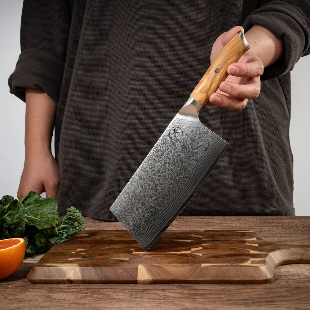 Damast Hackmesser Olive Damastshop.de - Damastshop