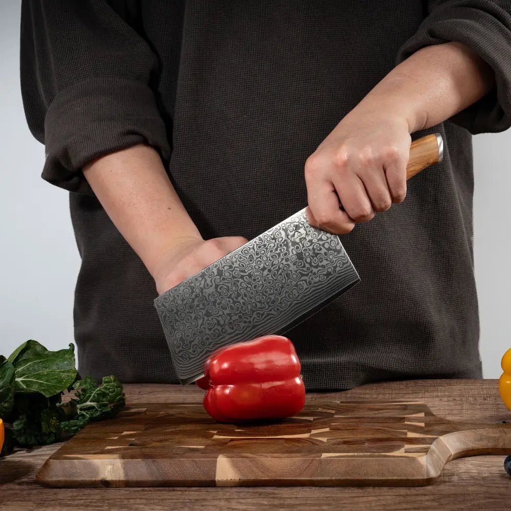 Damast Hackmesser Olive Damastshop.de - Damastshop