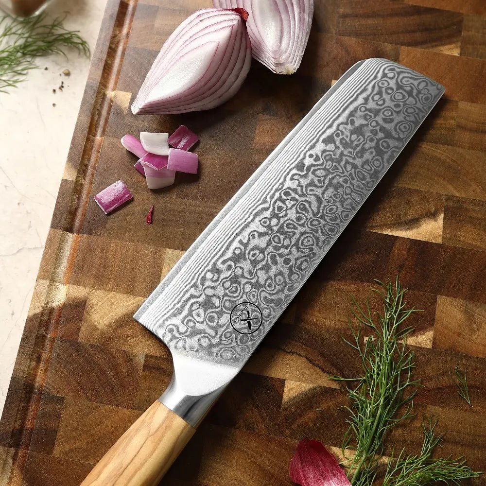 Damast Messer 7er Set Olive Damastshop.de - Damastshop