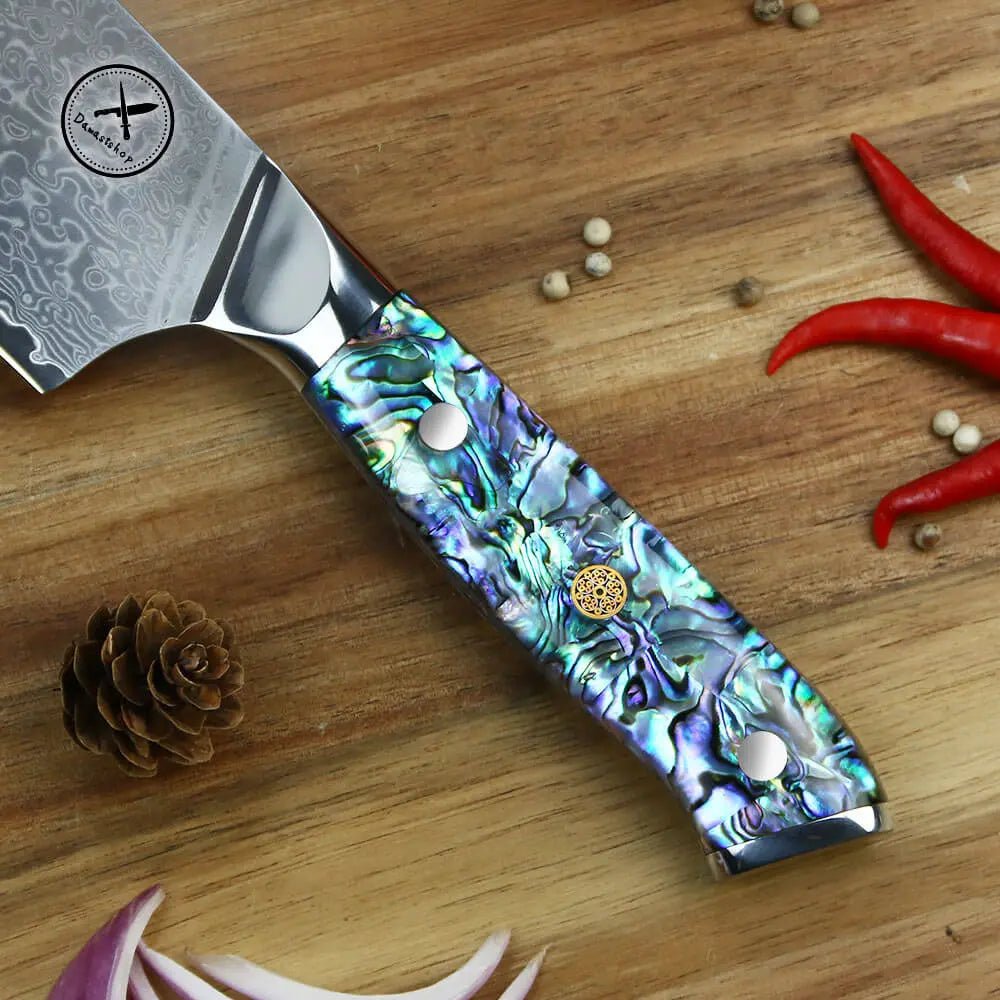 Damast Nakiri Abalone Damastshop.de - Damastshop