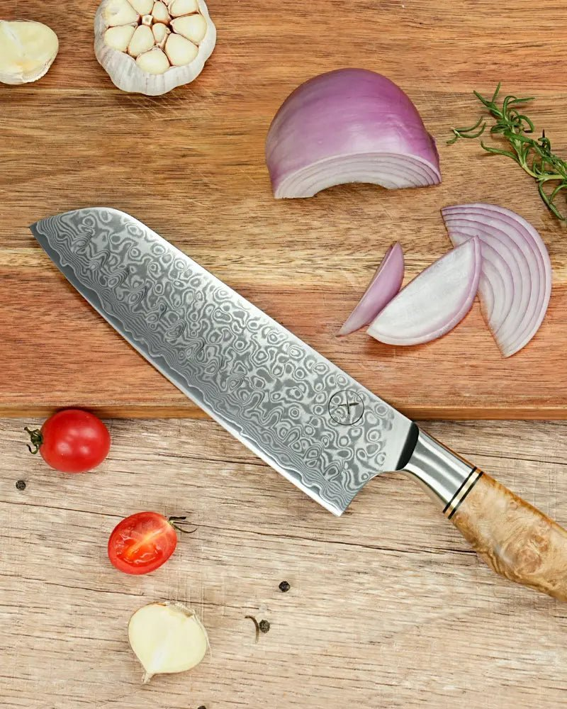 Damast Santoku Bergahorn Vorteilspaket 🎁 Damastshop.de - Damastshop