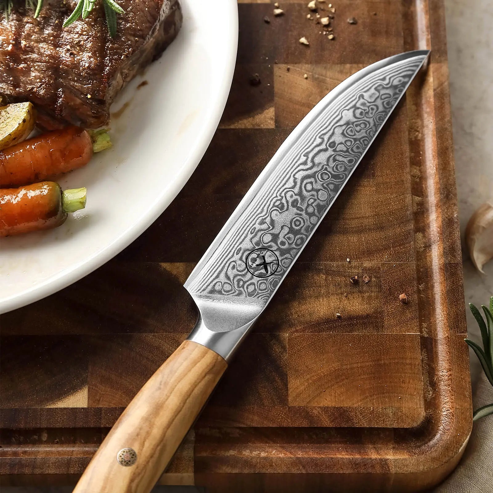 Damast Steakmesser Olive Damastshop.de - Damastshop