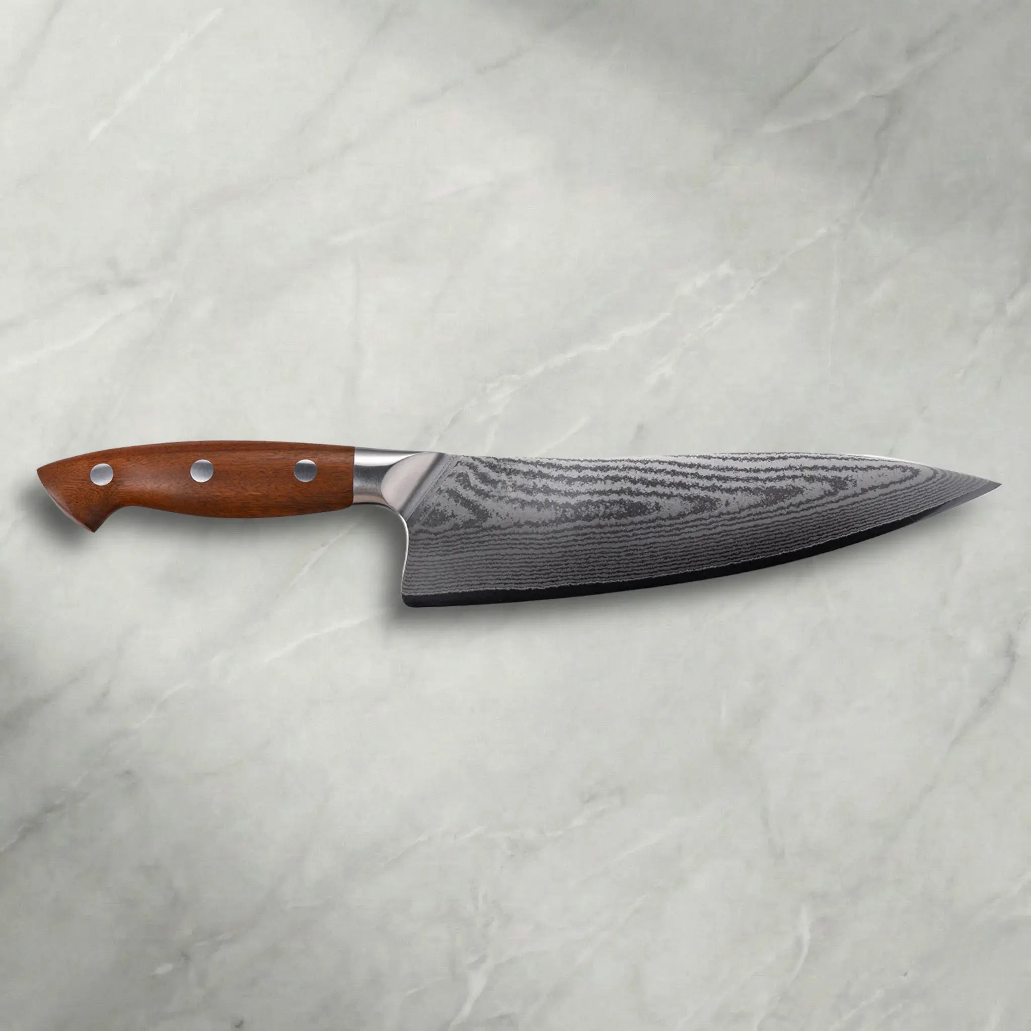 Personalisierbares Premium Damast Chefmesser Red Wood Damastshop.de - Damastshop