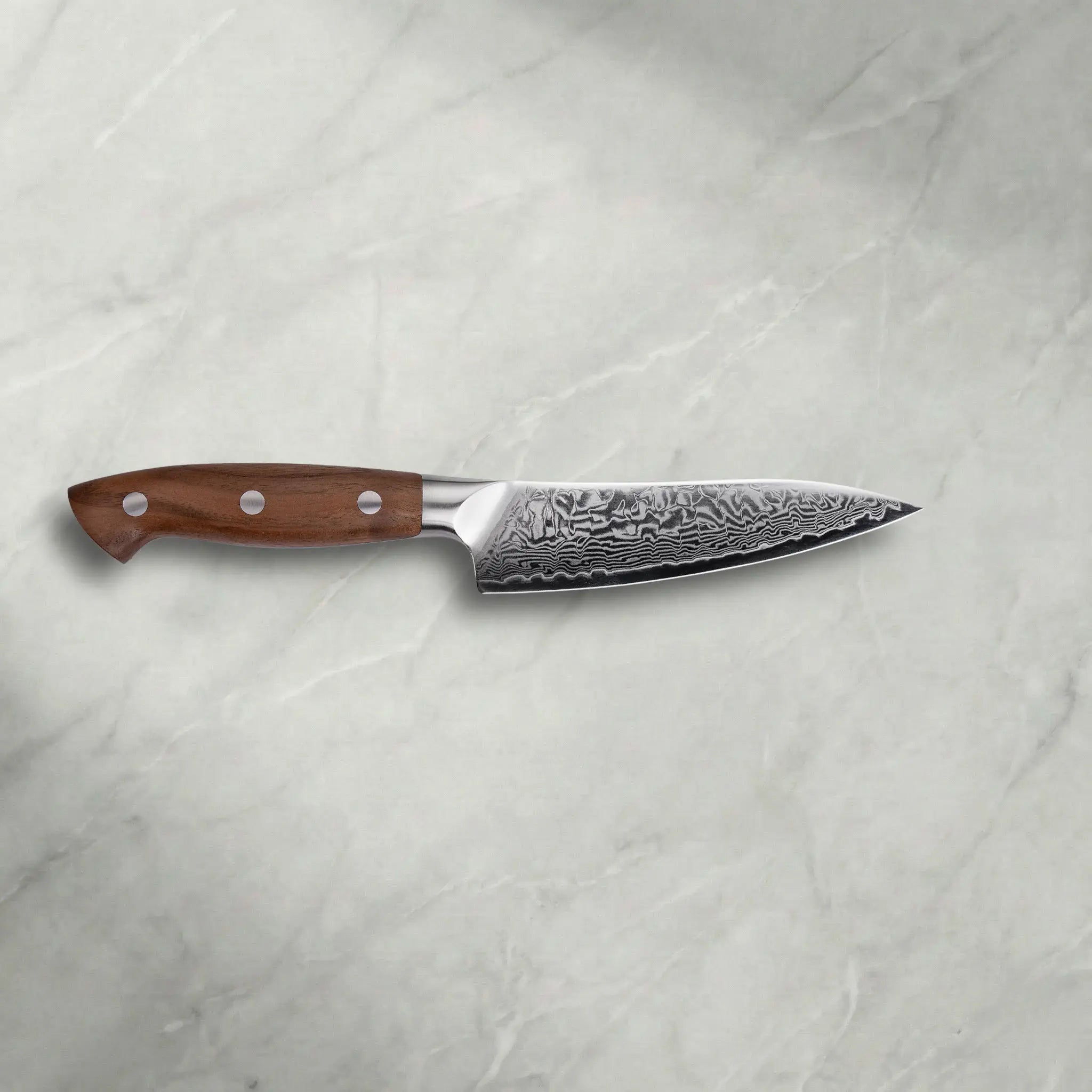 Personalisierbares Premium Damast Universalmesser Walnuss Damastshop.de - Damastshop