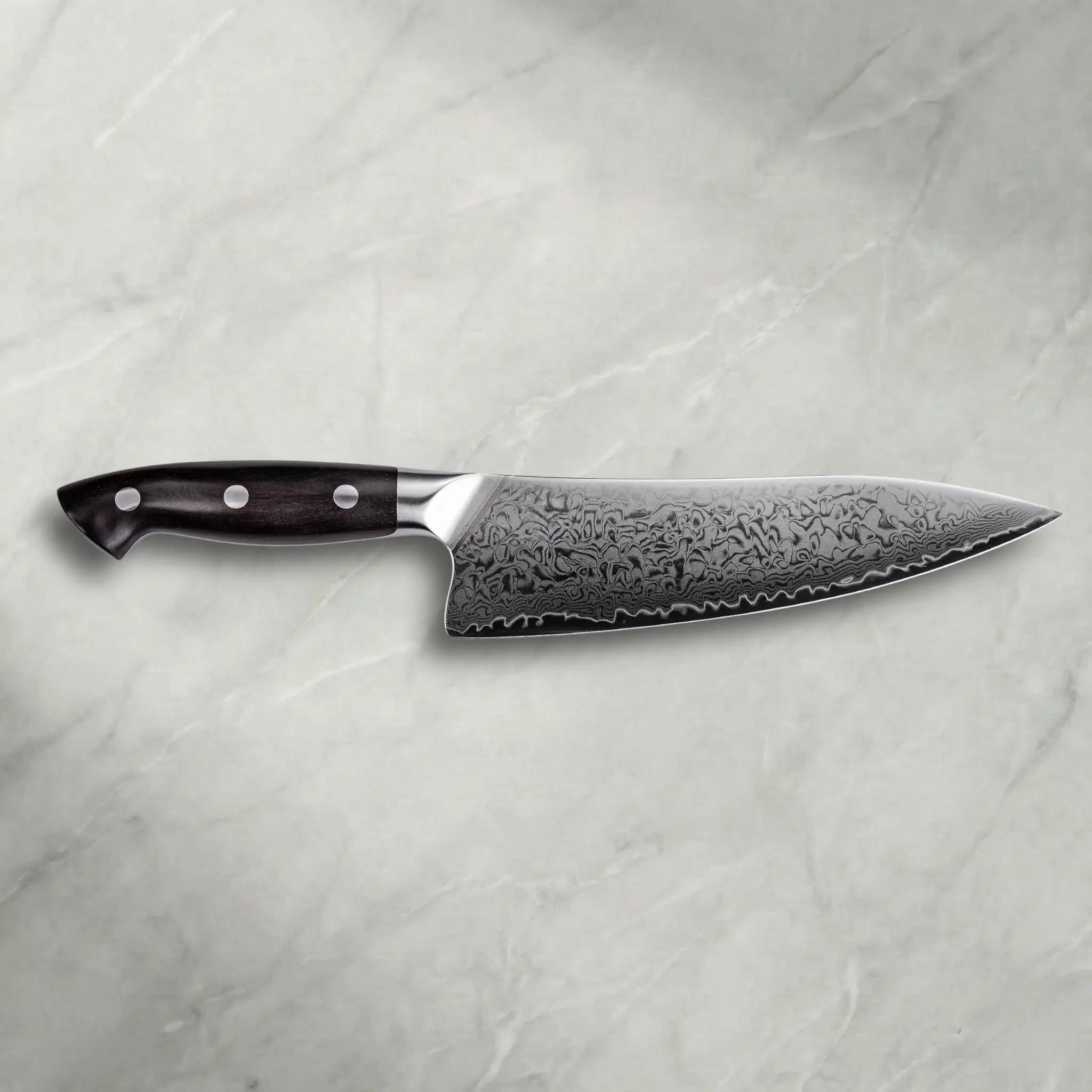 Personalisiertes Premium Damast Chefmesser Ebenholz Damastshop.de - Damastshop