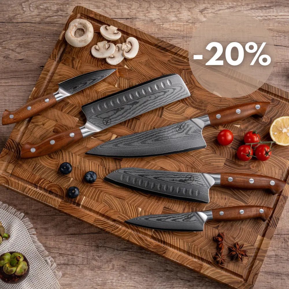 Premium Damast 5er Set Red Wood Damastshop.de - Damastshop