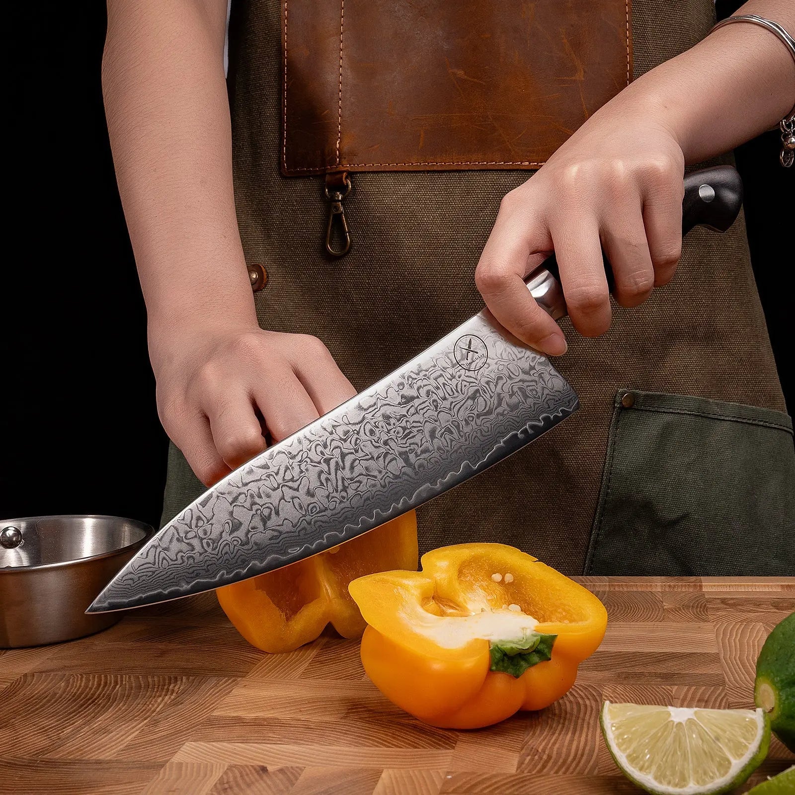 Premium Damast Chefmesser Ebenholz Damastshop.de - Damastshop