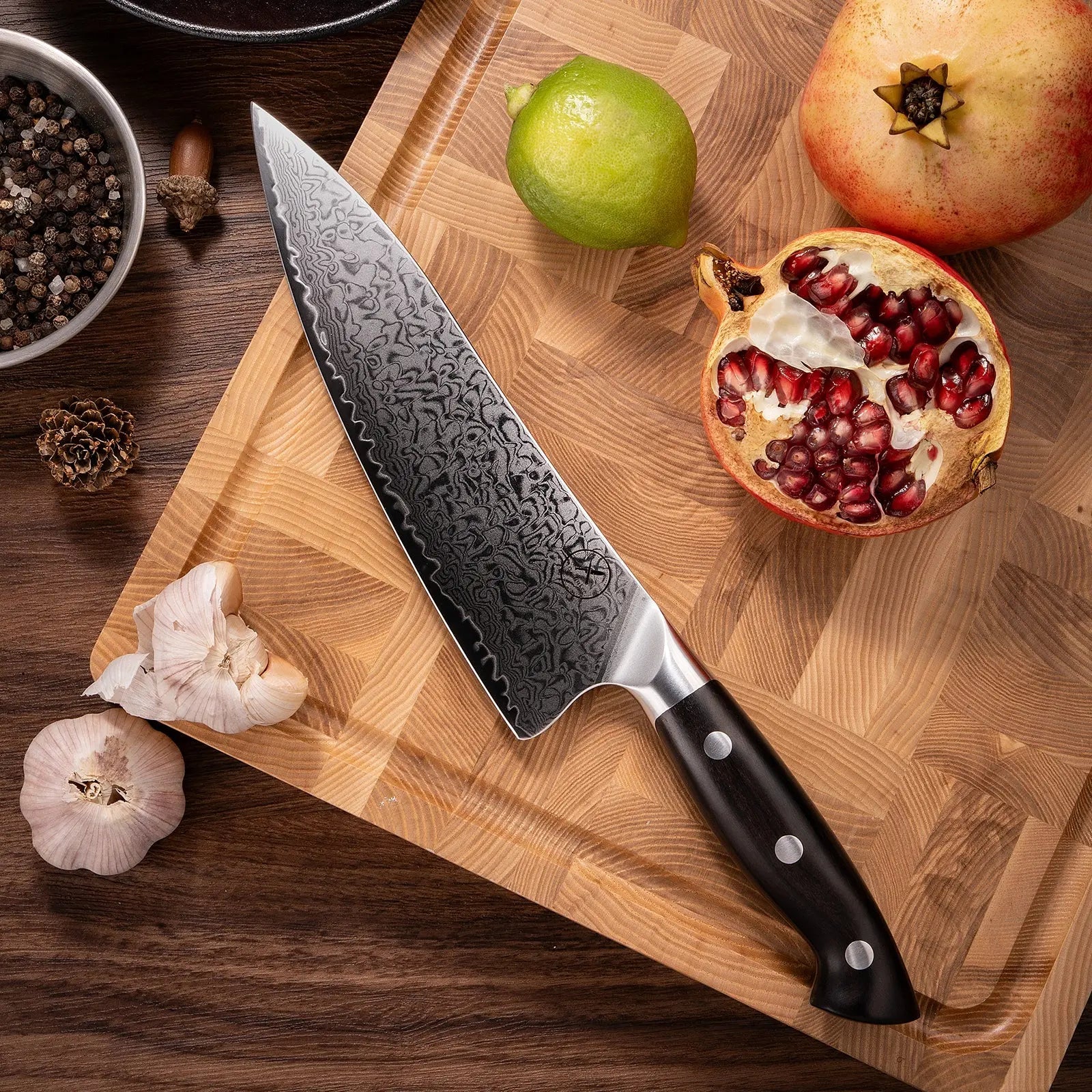 Premium Damast Chefmesser Ebenholz Damastshop.de - Damastshop