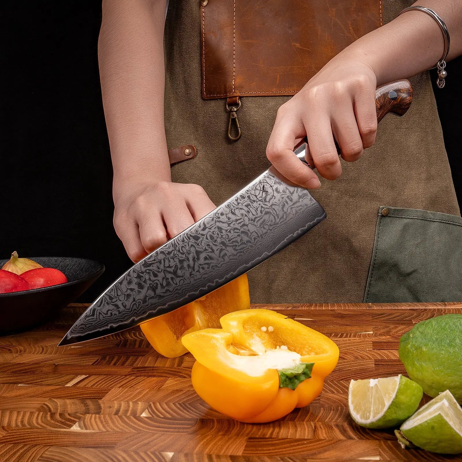 Premium Damast Chefmesser Eisenholz Damastshop.de - Damastshop