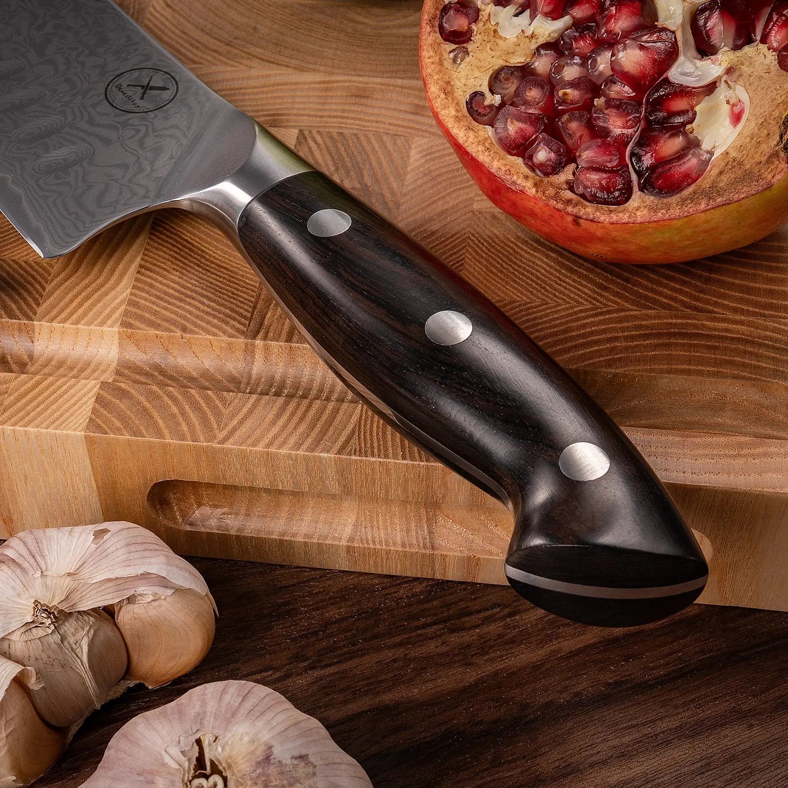 Premium Damast Santoku Ebenholz Damastshop.de - Damastshop