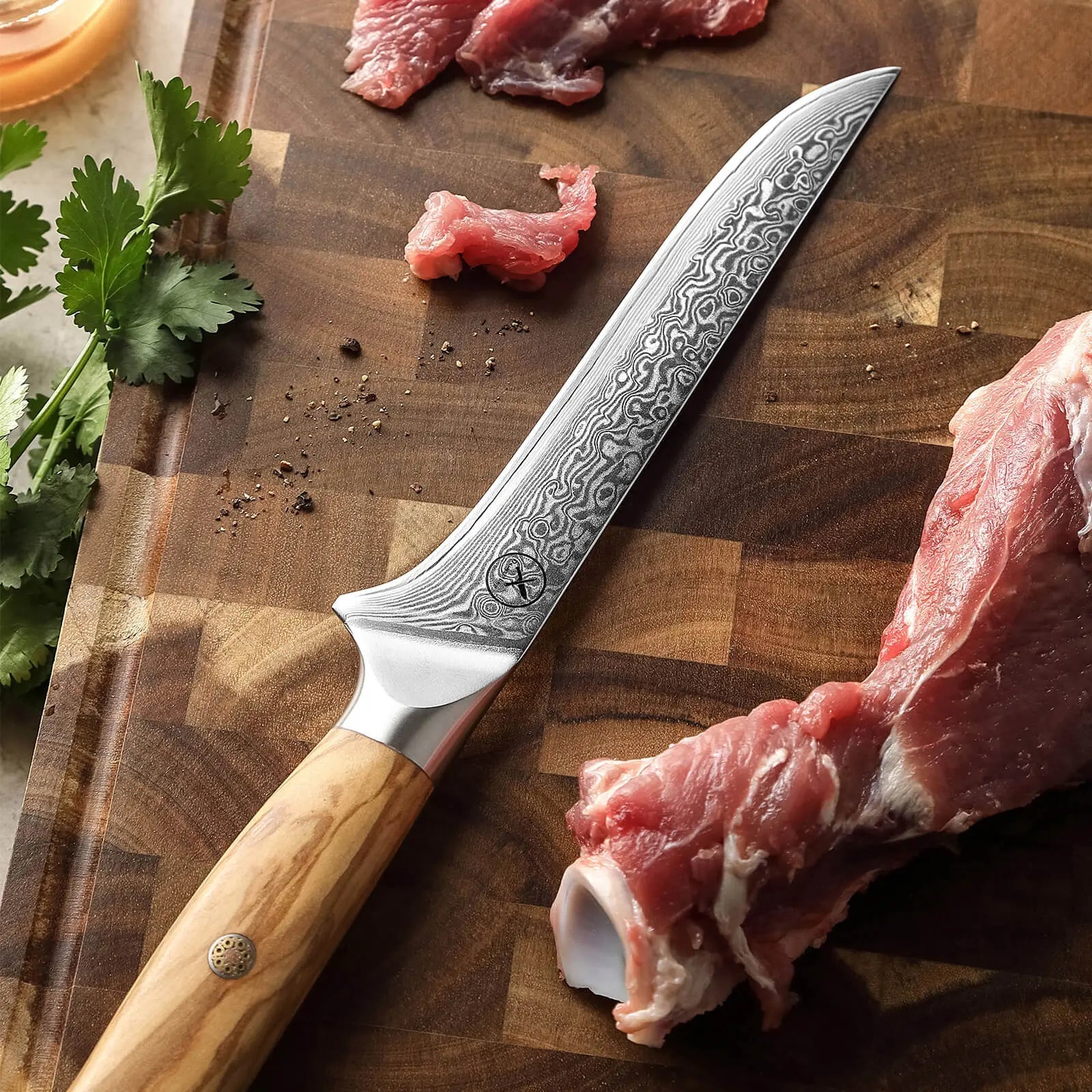 Damast Ausbeinmesser Olive Damastshop.de - Damastshop