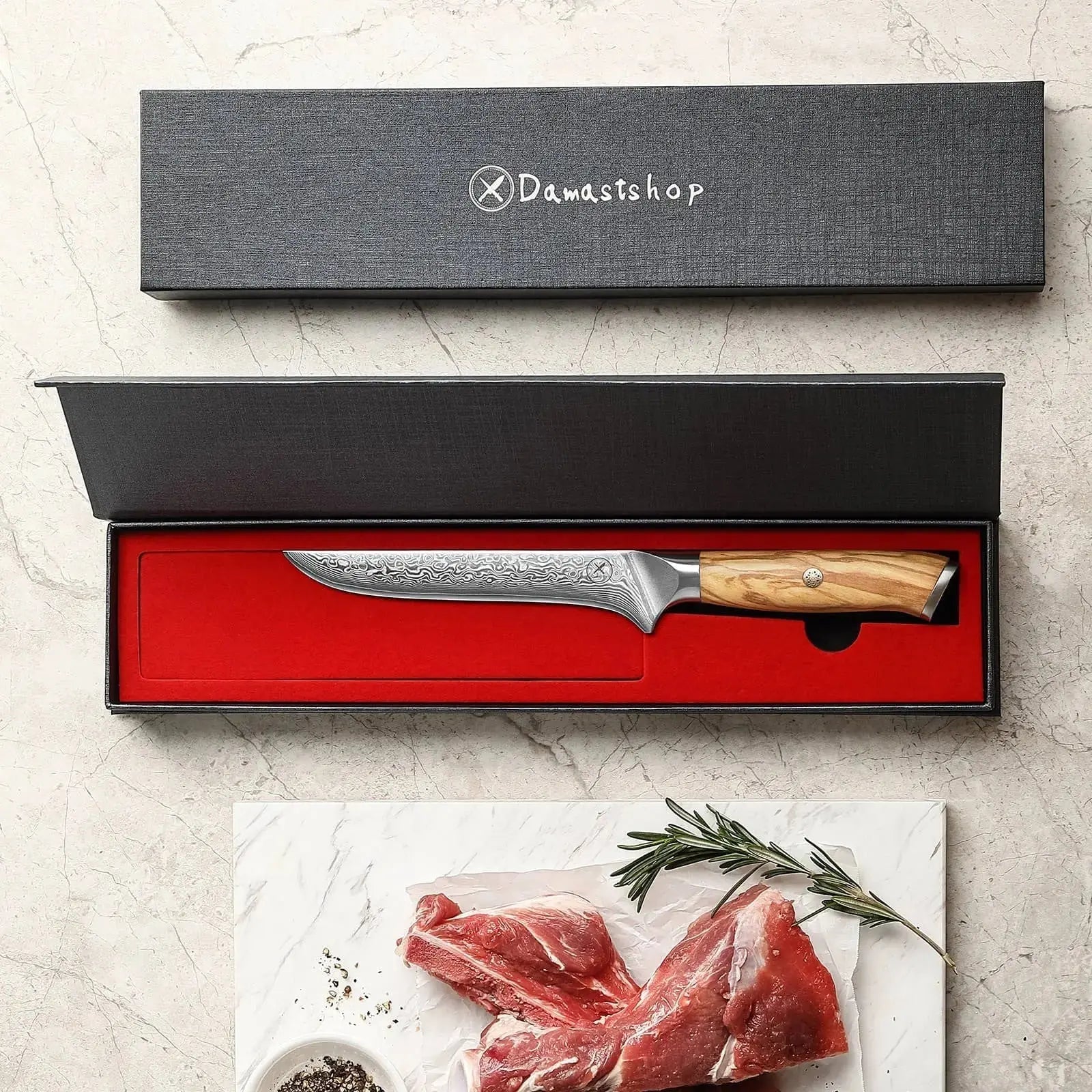 Damast Ausbeinmesser Olive Damastshop.de - Damastshop