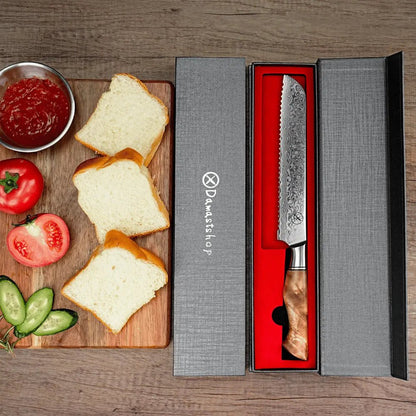 Damast Brotmesser Bergahorn Damastshop.de - Damastshop