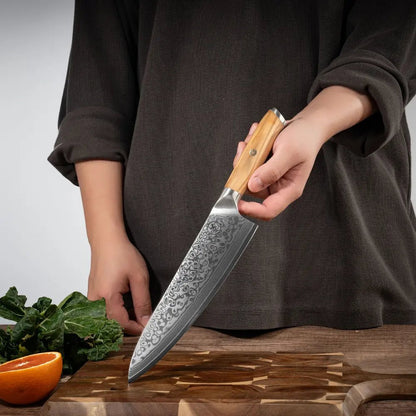 Damast Chefmesser Olive Damastshop.de - Damastshop