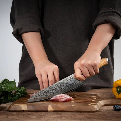 Damast Chefmesser Olive Damastshop.de - Damastshop
