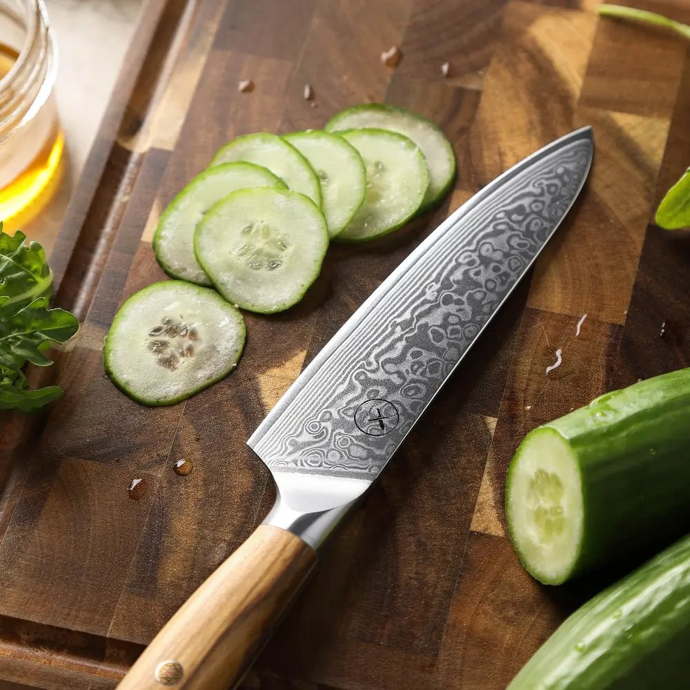 Damast Messer 5er Set Olive Damastshop.de - Damastshop