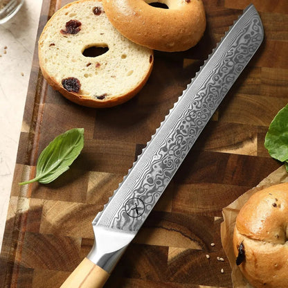 Damast Messer 7er Set Olive Damastshop.de - Damastshop