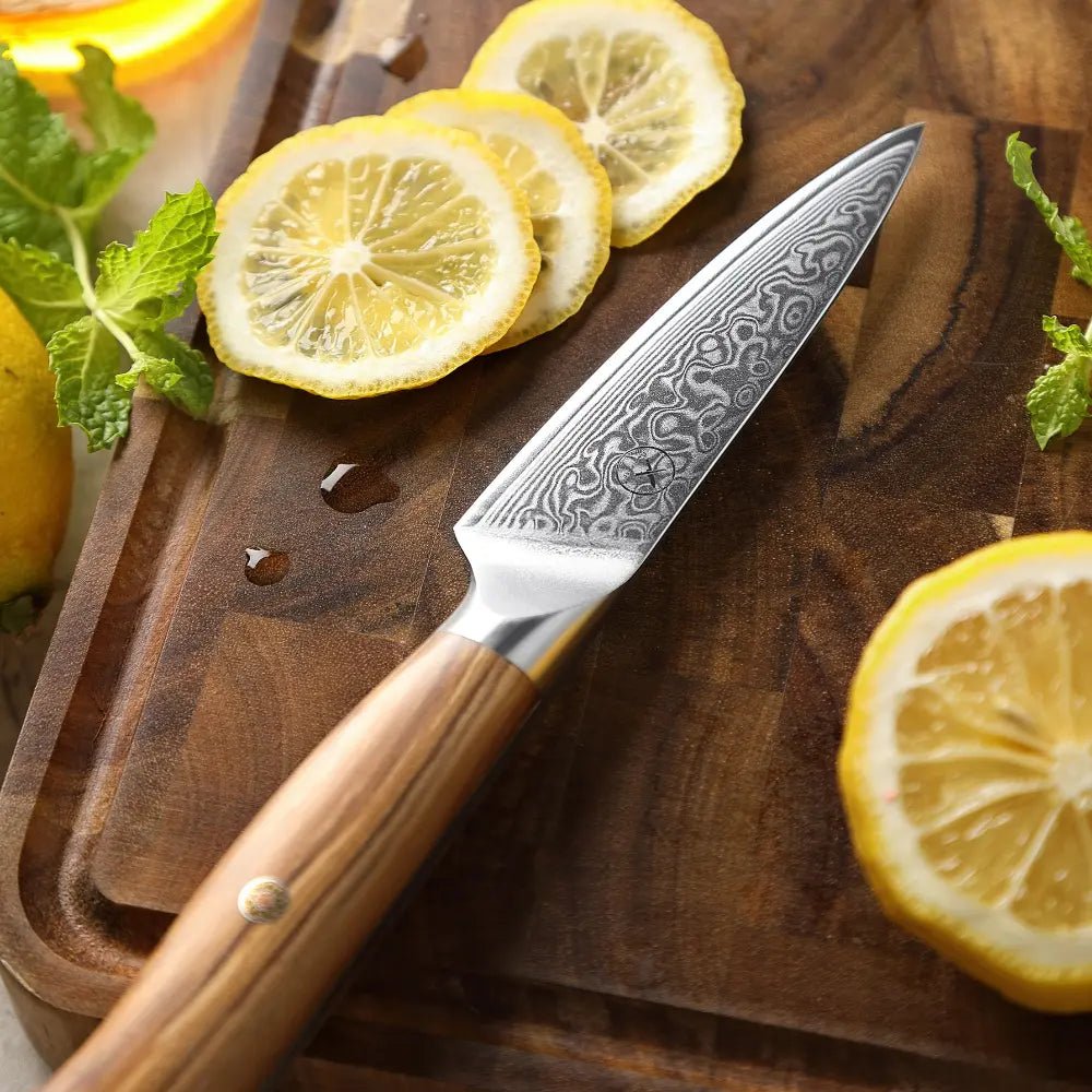 Damast Messer 7er Set Olive Damastshop.de - Damastshop