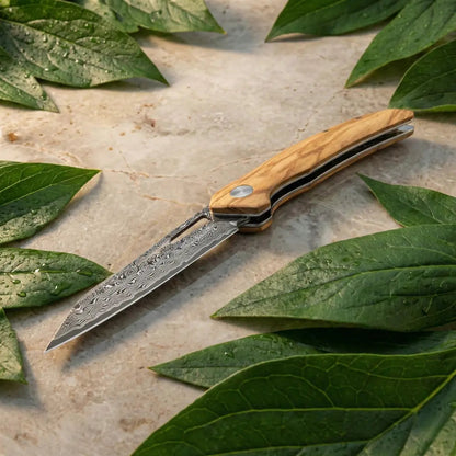 Damast Taschenmesser Olive Damastshop.de - Damastshop
