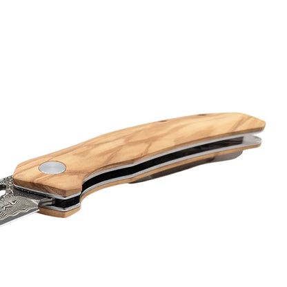 Damast Taschenmesser Olive Damastshop.de - Damastshop
