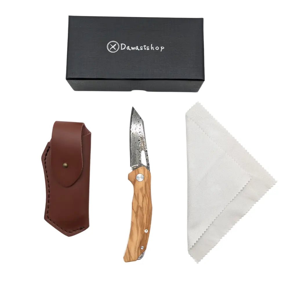 Damast Taschenmesser Olive Damastshop.de - Damastshop