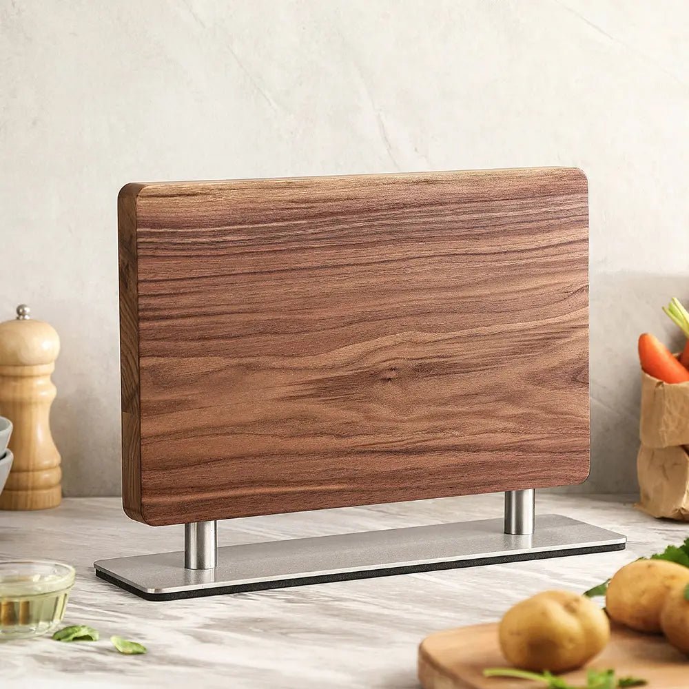 Magnet Messerblock doppelseitig Akazie oder Walnuss Damastshop.de - Damastshop