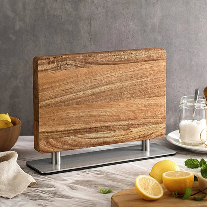 Magnet Messerblock doppelseitig Akazie oder Walnuss Damastshop.de - Damastshop