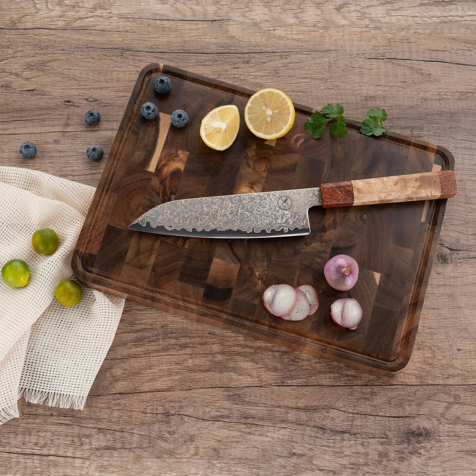 Kupfer-Damast Chefmesser Damastshop.de - Damastshop