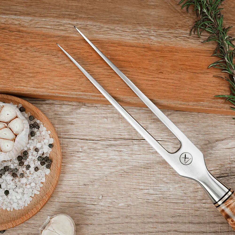 Geschmiedete Fleischgabel Bergahorn Damastshop.de - Damastshop