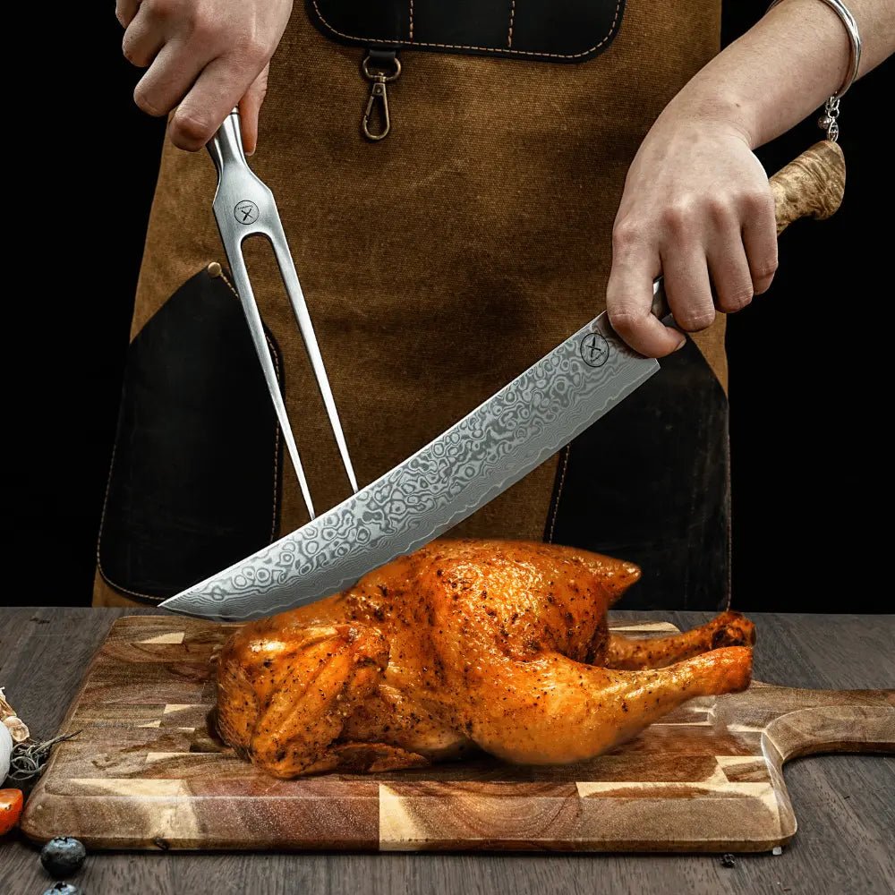 Geschmiedete Fleischgabel Bergahorn Damastshop.de - Damastshop