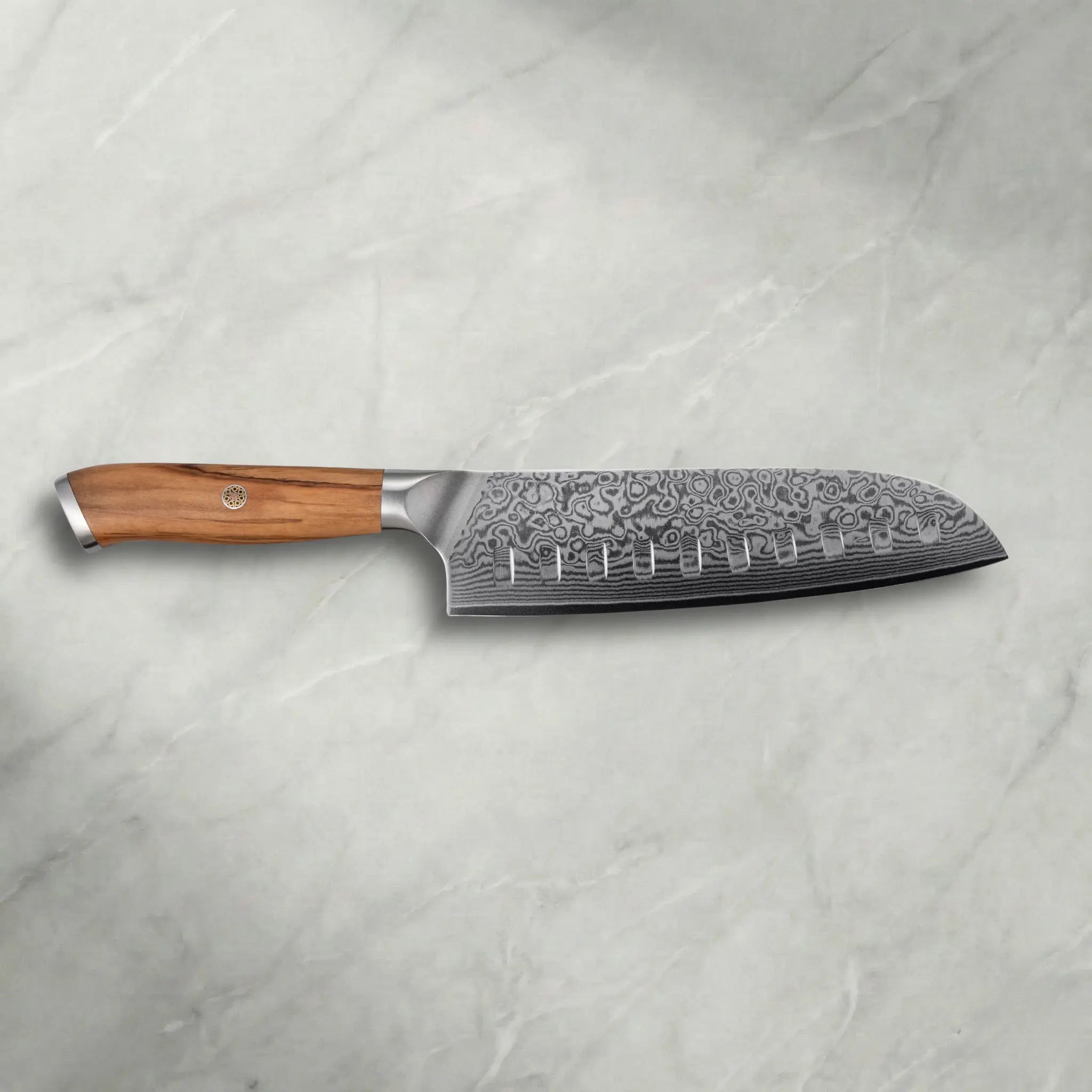 Personalisierbares Damast Santoku Olive Damastshop.de - Damastshop