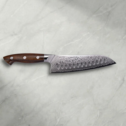 Personalisierbares Premium Damast Santoku Eisenholz Damastshop.de - Damastshop
