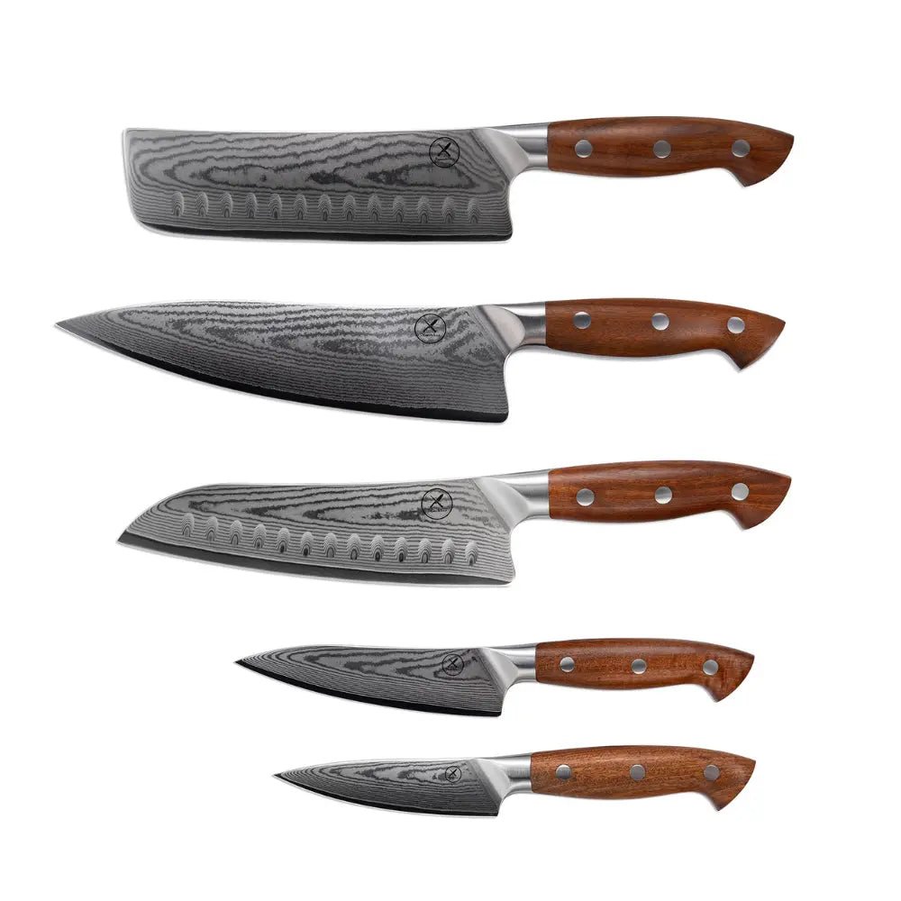 Premium Damast 5er Set Red Wood Damastshop.de - Damastshop