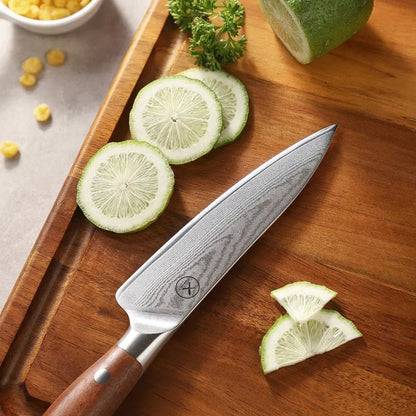 Premium Damast Universalmesser Red Wood Damastshop.de - Damastshop