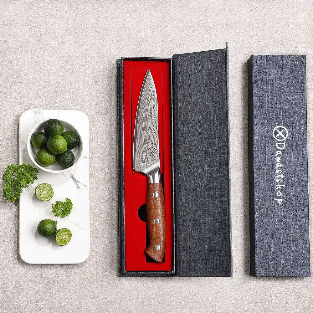 Premium Damast Universalmesser Red Wood Damastshop.de - Damastshop